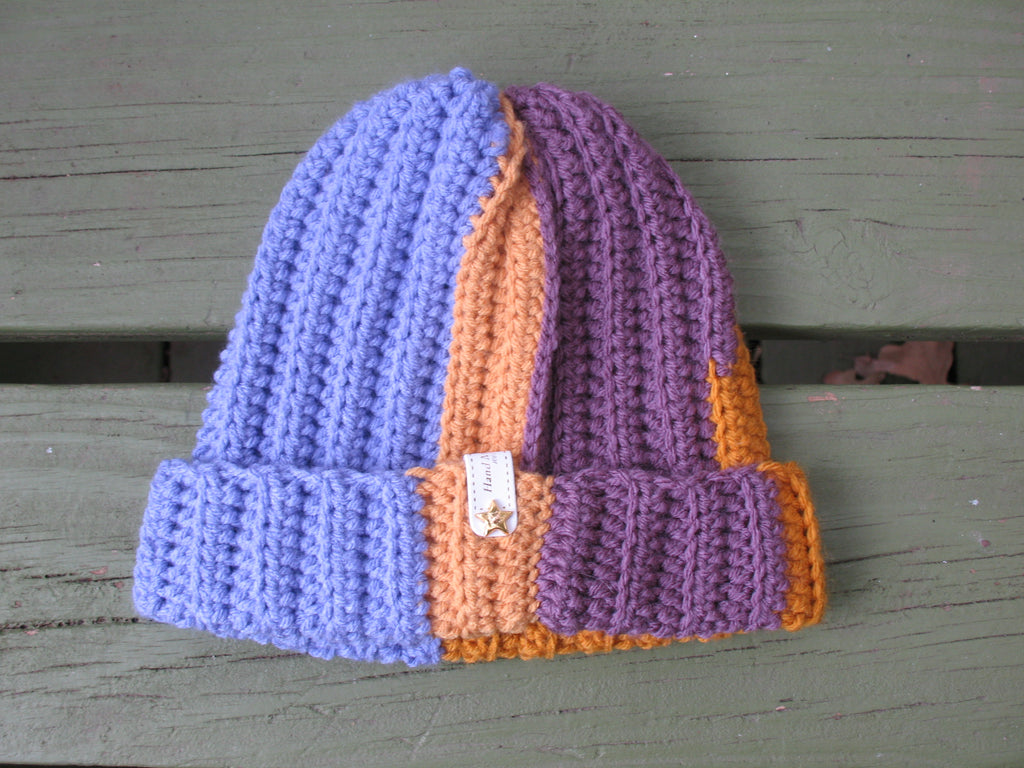 Ribbed Beanie - Scrap Yarn