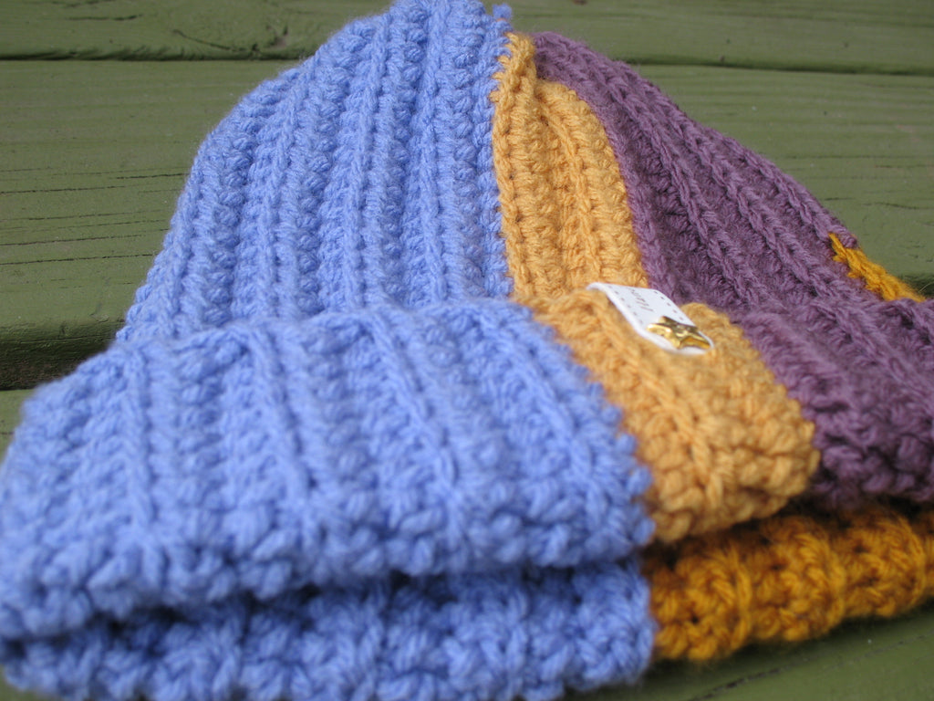 Ribbed Beanie - Scrap Yarn