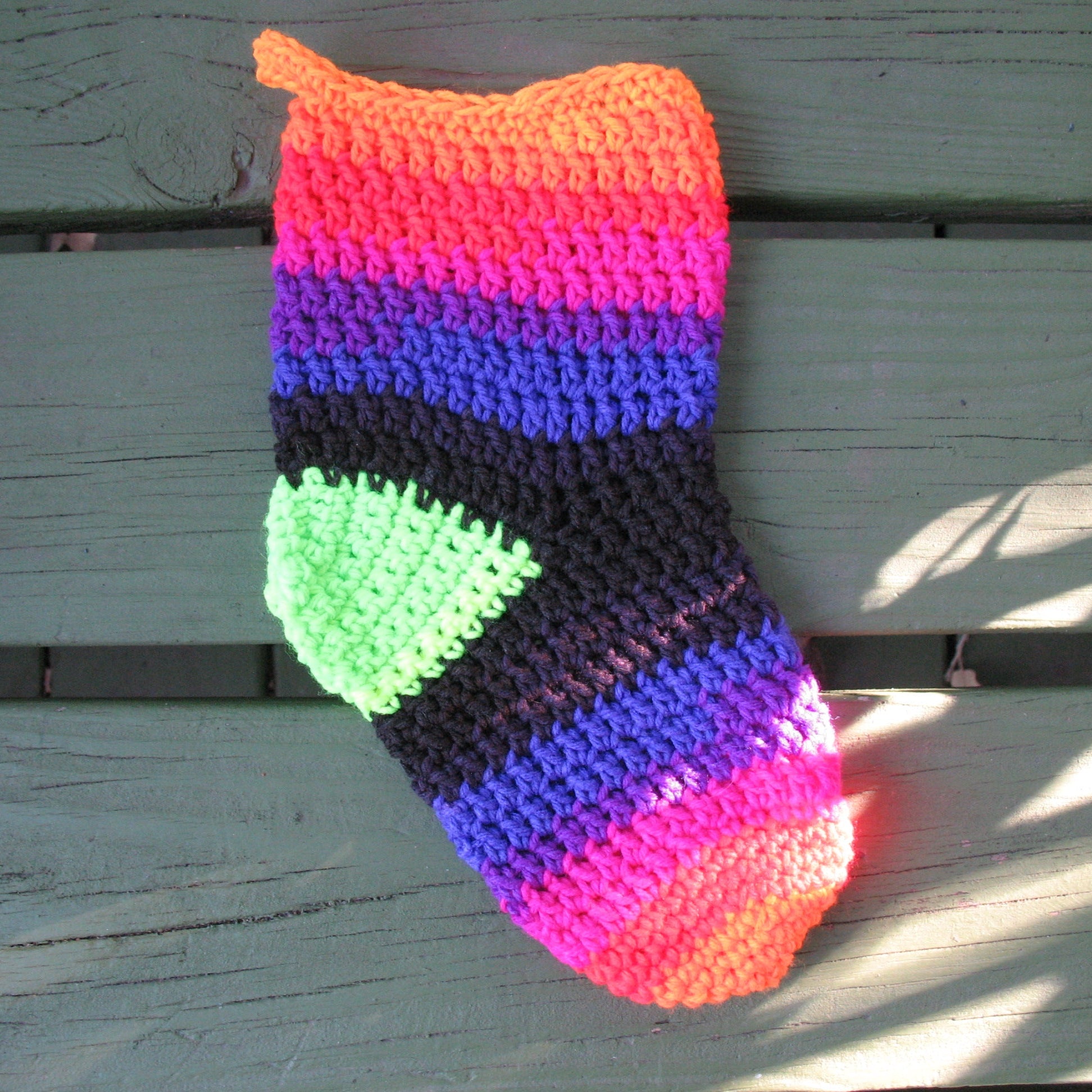 Neon Variegated Christmas Stocking